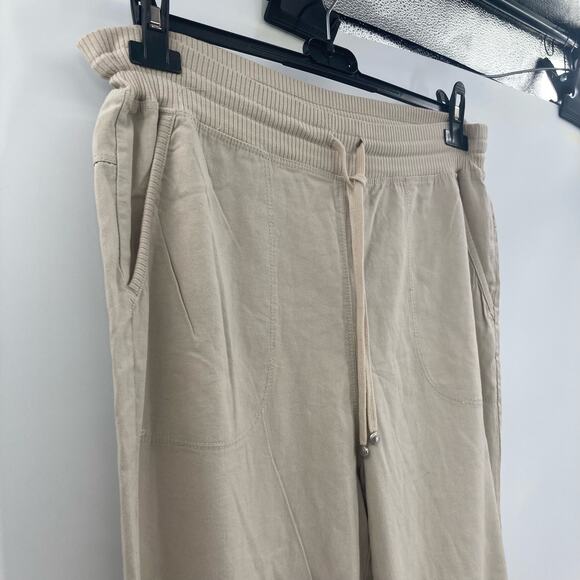 Max Studio Cream Off White Drawstring Jogger Pants Athleisure Size Large Casual - Picture 5 of 12